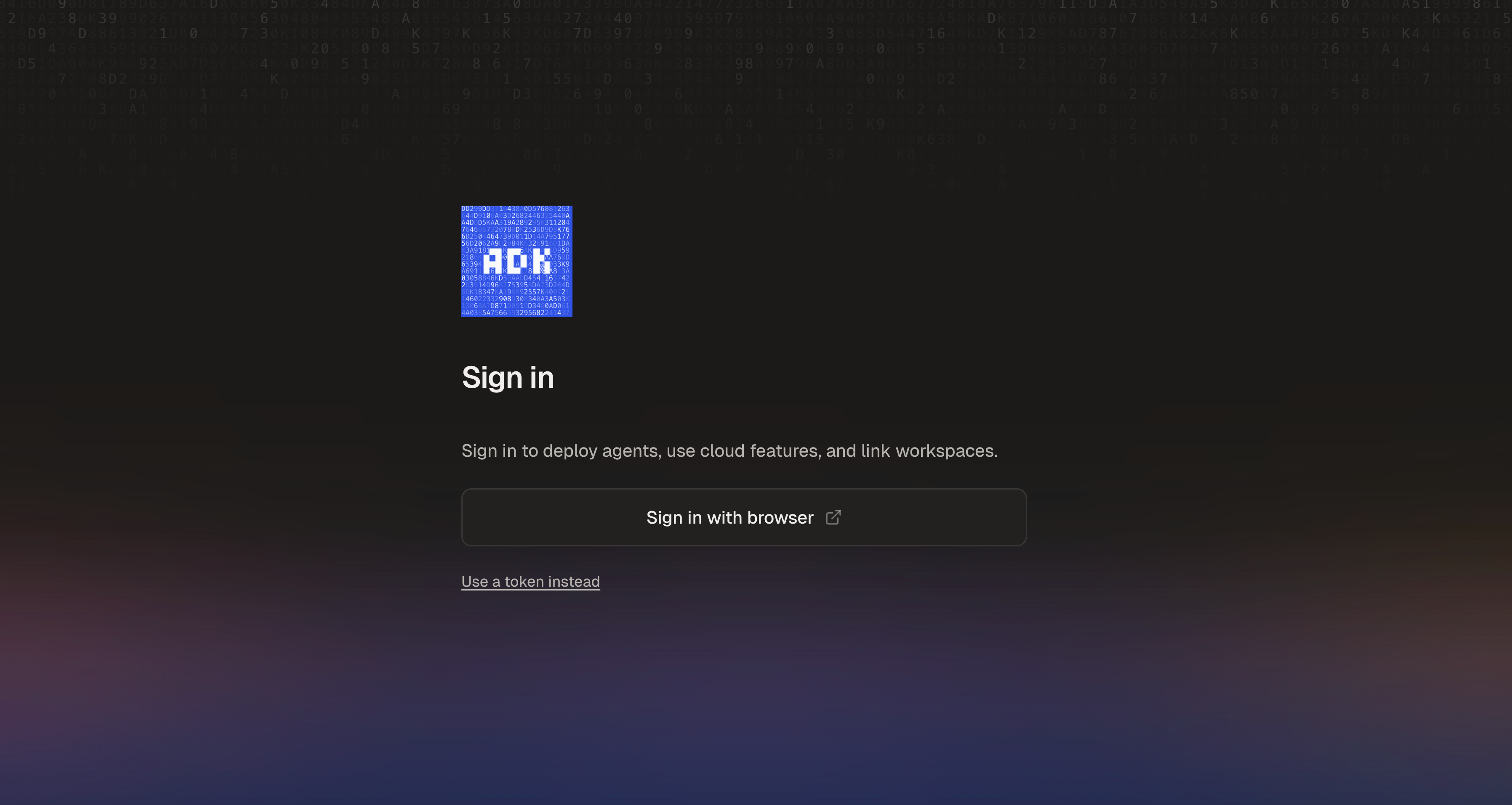 Sign in screen in the Dev Console